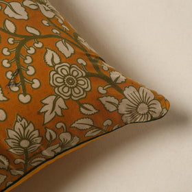 Orange - kalamkari cotton cushion cover 05 - handcrafted