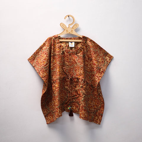 Orange - kalamkari cotton kids kaftan (3-4 years) 77