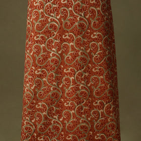 Orange Kalamkari Print Cotton Unstitched Kurta Material