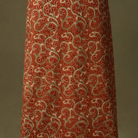 Orange Kalamkari Print Cotton Unstitched Kurta Material