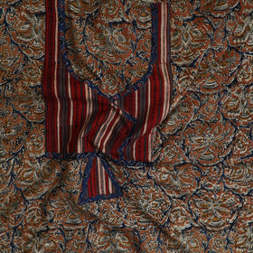 Orange - kalamkari cotton unstitched kurta material