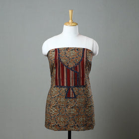 Orange - kalamkari cotton unstitched kurta material