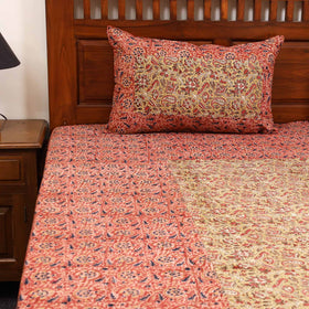 Kalamkari patchwork cotton bedsheet set 52 - handcrafted