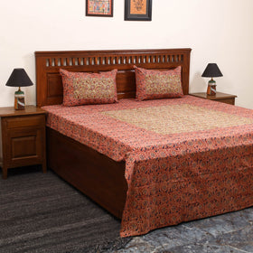 Kalamkari patchwork cotton bedsheet set 52 - handcrafted