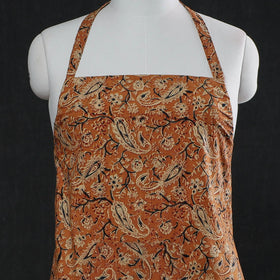 Orange Kalamkari Block Printed Cotton Apron 