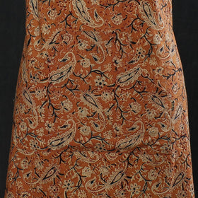 Orange Kalamkari Block Printed Cotton Apron 