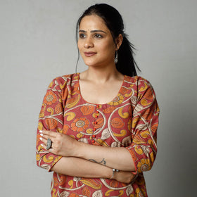  Kalamkari Printed Cotton Kurta For Women