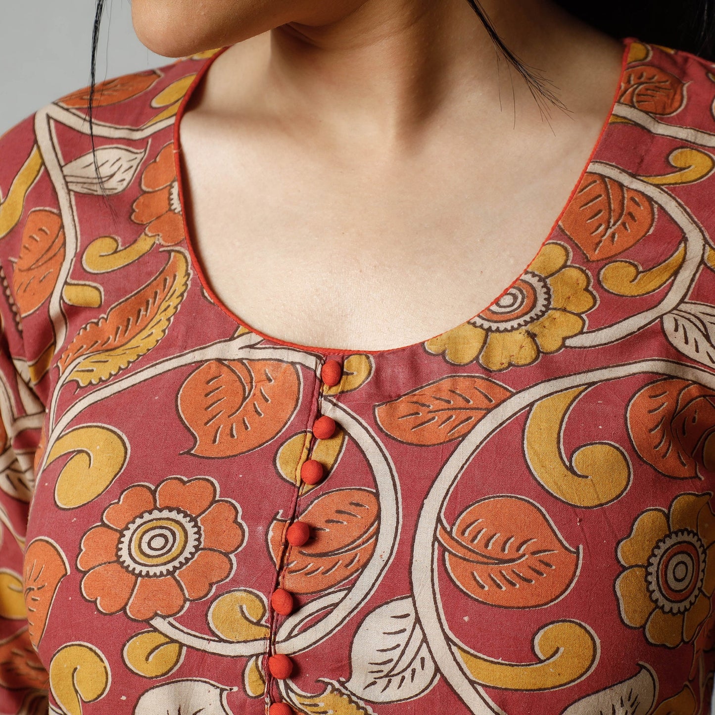  Kalamkari Printed Cotton Kurta For Women
