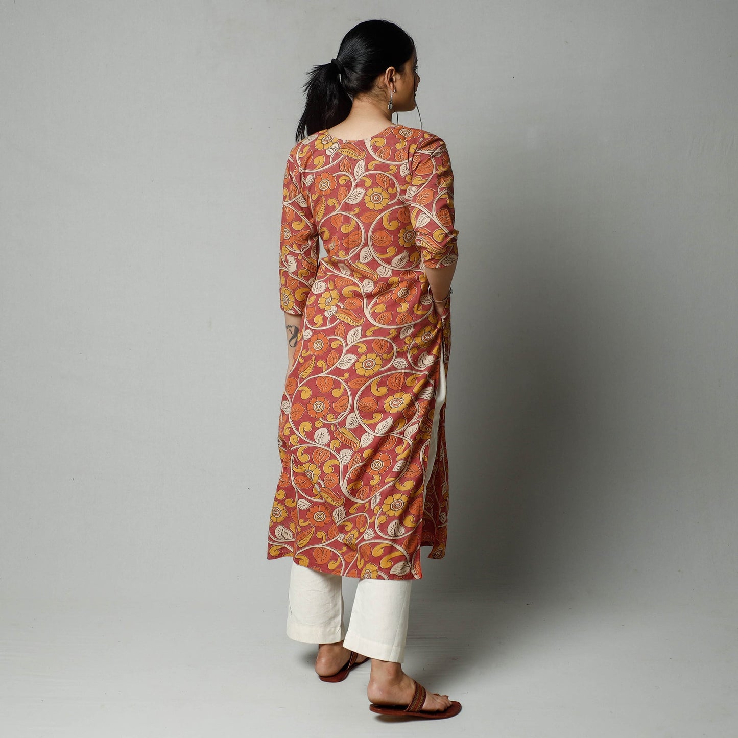  Kalamkari Printed Cotton Kurta For Women