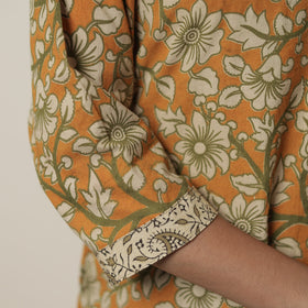  Kalamkari Printed Cotton A-Line Kurta For Women