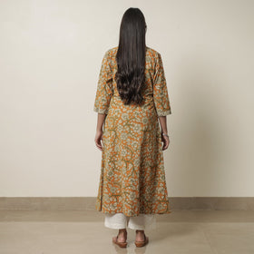  Kalamkari Printed Cotton A-Line Kurta For Women