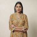 Kalamkari Printed Cotton A-Line Kurta For Women