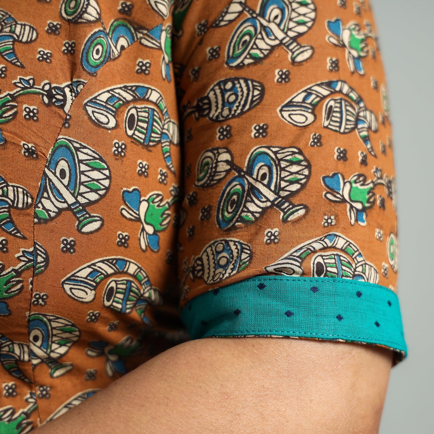 Buy Kalamkari Printed Cotton Stitched Blouse Online at iTokri.com