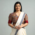 Buy Kalamkari Printed Cotton Stitched Blouse Online at iTokri.com