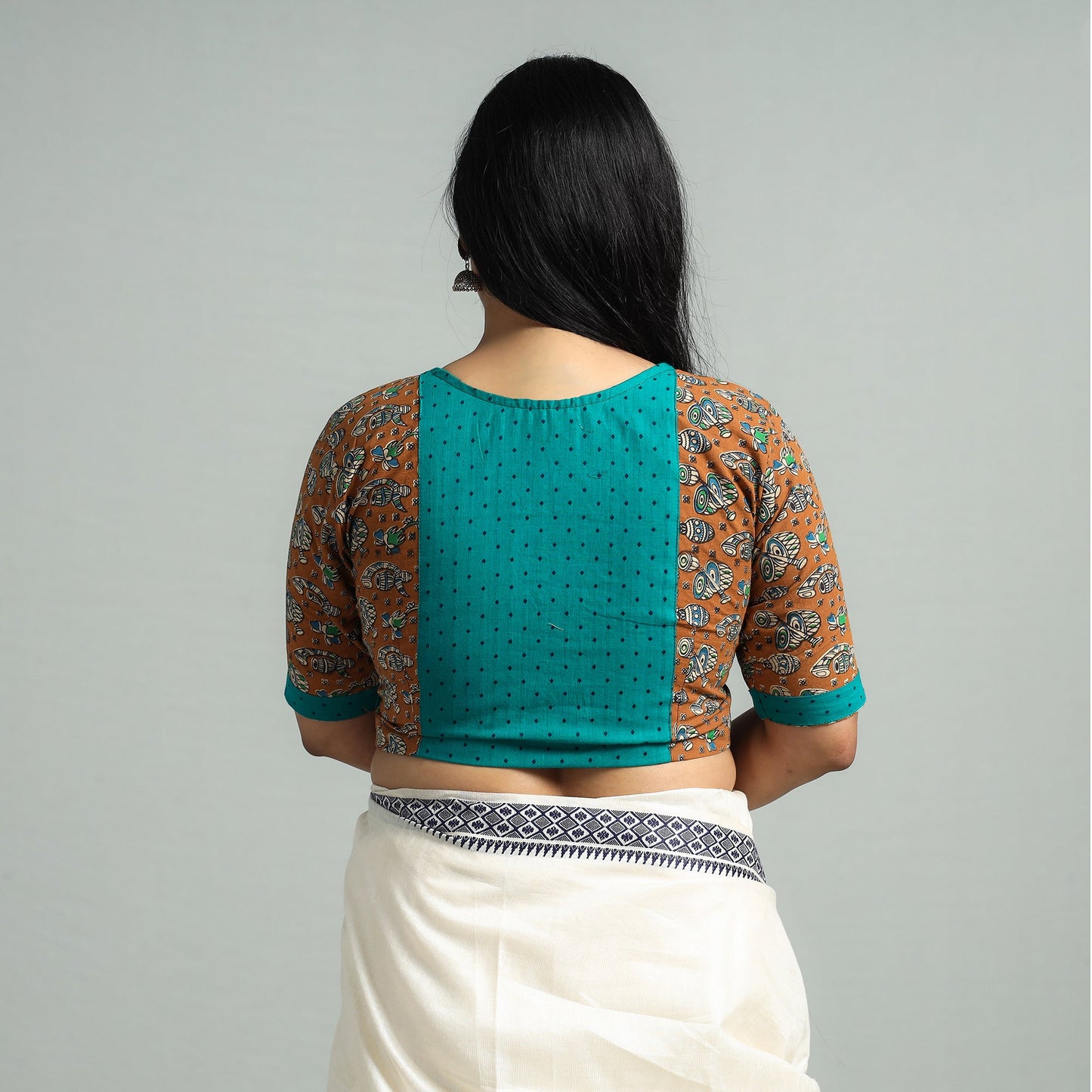 Buy Kalamkari Printed Cotton Stitched Blouse Online at iTokri.com