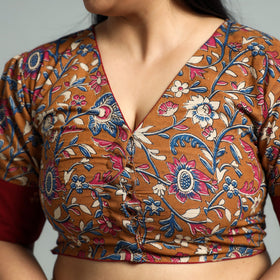 Buy Kalamkari Printed Cotton Stitched Blouse Online at iTokri.com