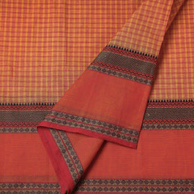 Buy Kanchipuram Checks Cotton Fabric with Thread Border Online at iTokri.com