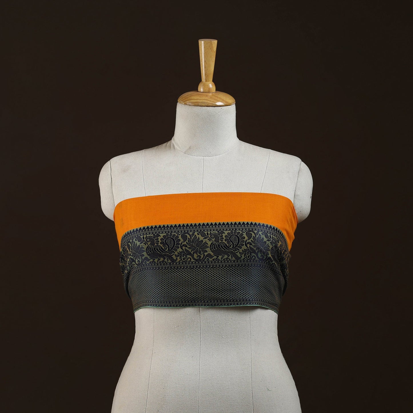 Kanchipuram cotton blouse piece 09 - handcrafted