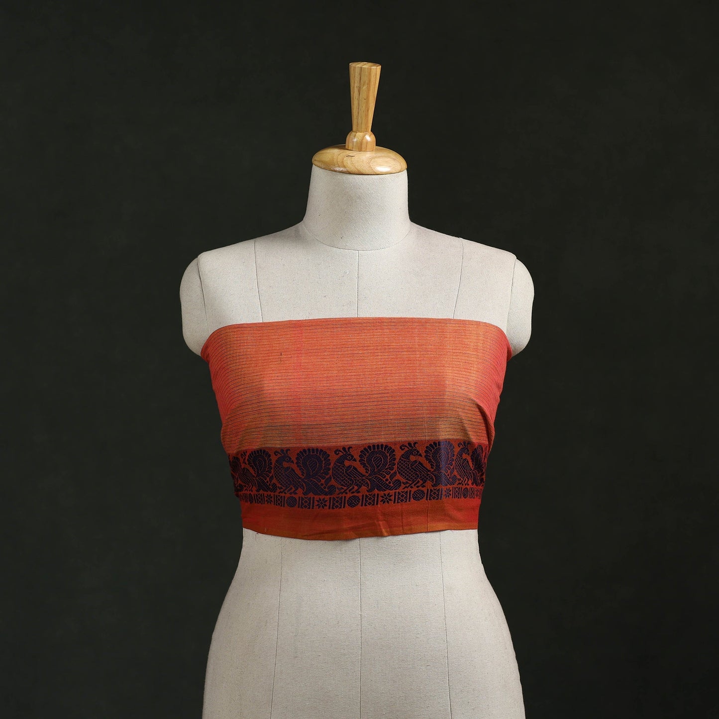 Kanchipuram cotton blouse piece 10 - handcrafted