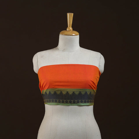 Kanchipuram cotton blouse piece 22 - handcrafted