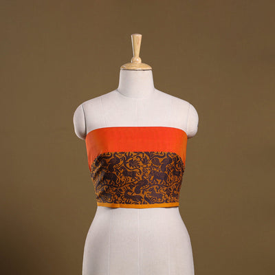 Kanchipuram cotton blouse piece 53 - handcrafted