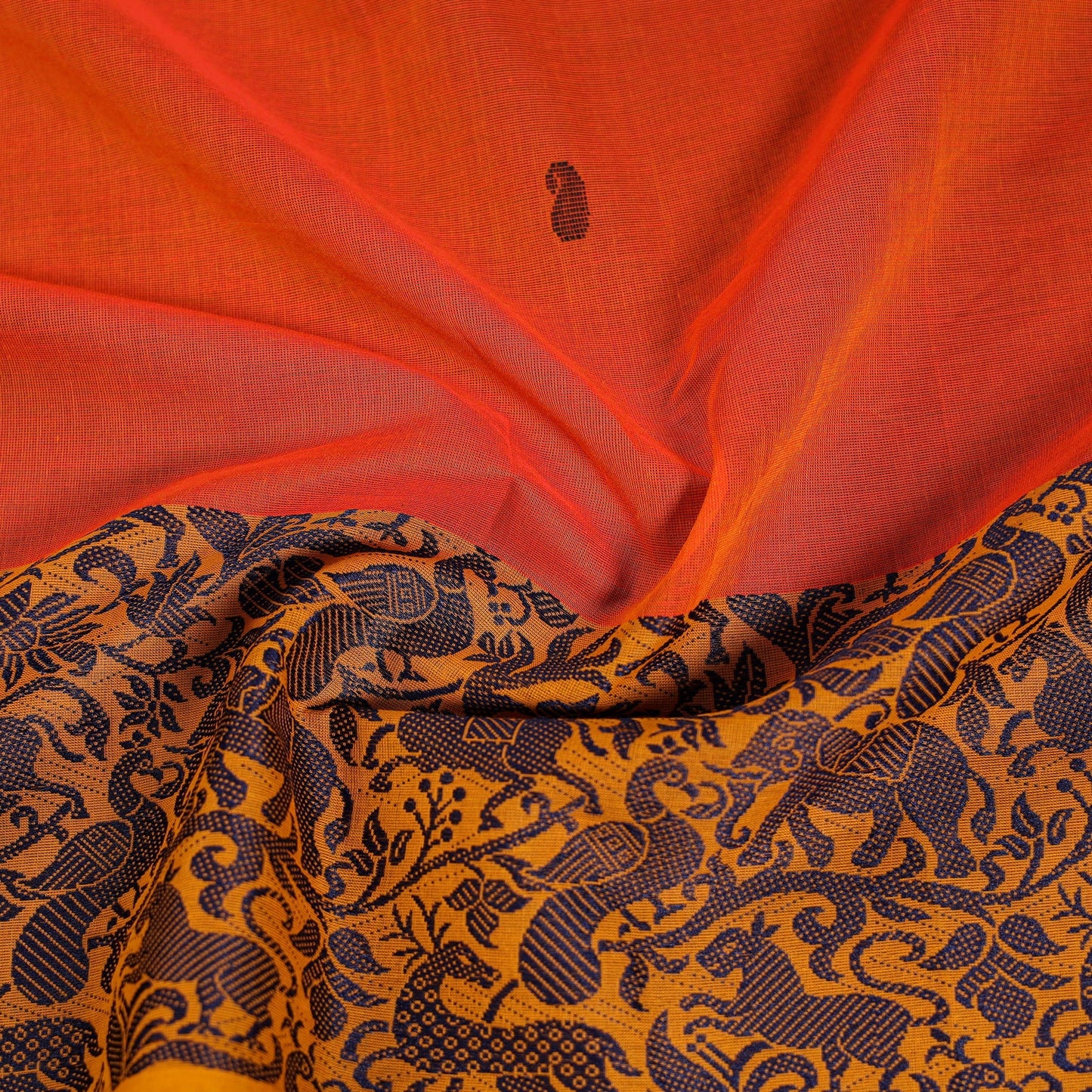 Kanchipuram cotton blouse piece 53 - handcrafted