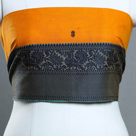 Orange - kanchipuram cotton blouse piece 55 - handcrafted