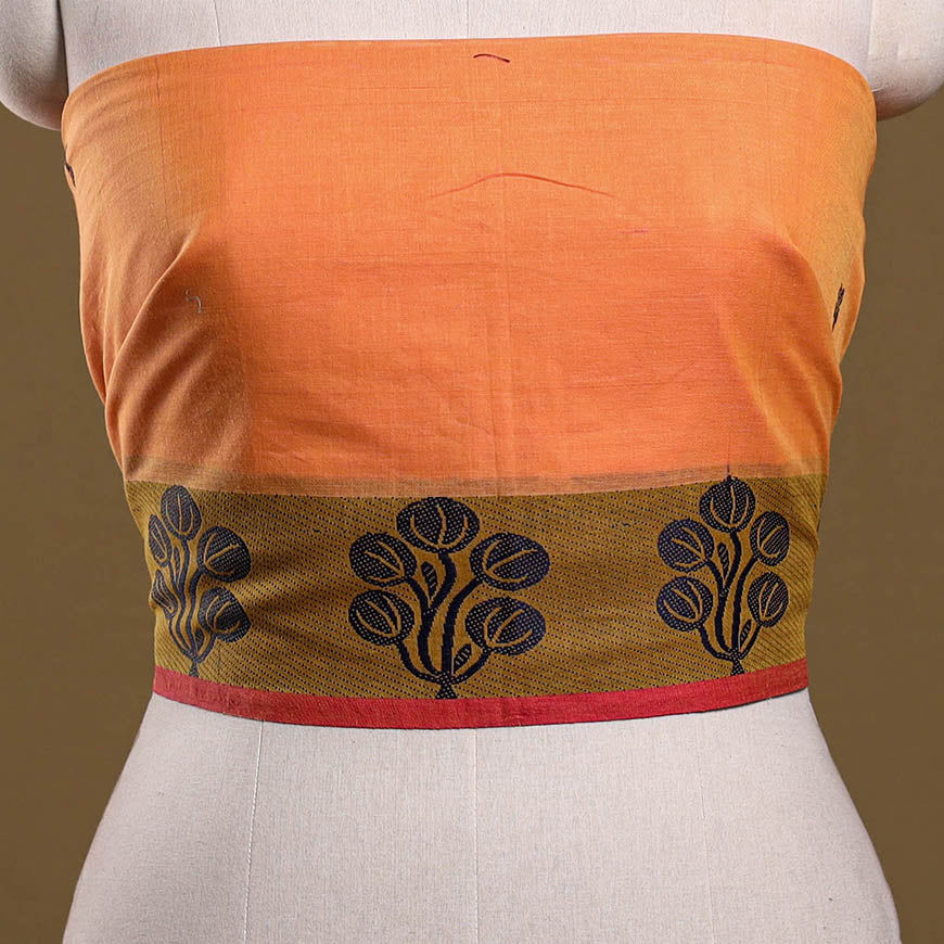 Kanchipuram cotton blouse piece 77 - handcrafted