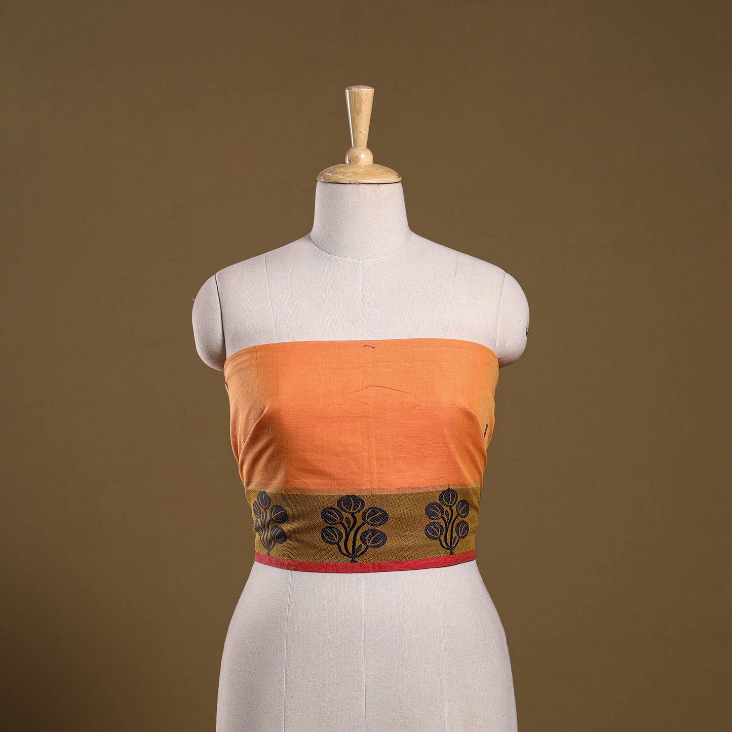 Kanchipuram cotton blouse piece 77 - handcrafted