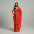 Orange - kanchipuram cotton saree with thread border 04
