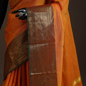Orange - kandangi buti chettinad cotton saree with border