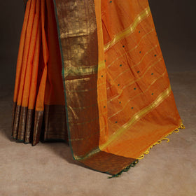 Orange - kandangi buti chettinad cotton saree with border