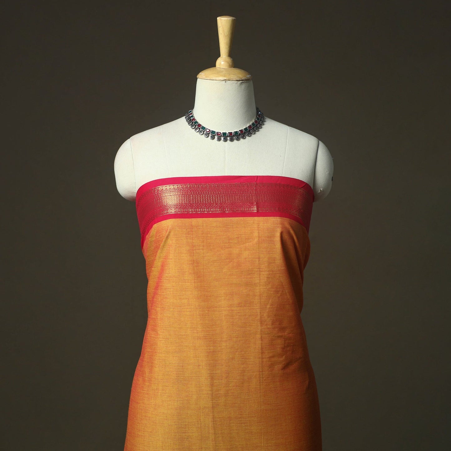 Kandangi chettinad cotton 2pc unstitched dress material 11