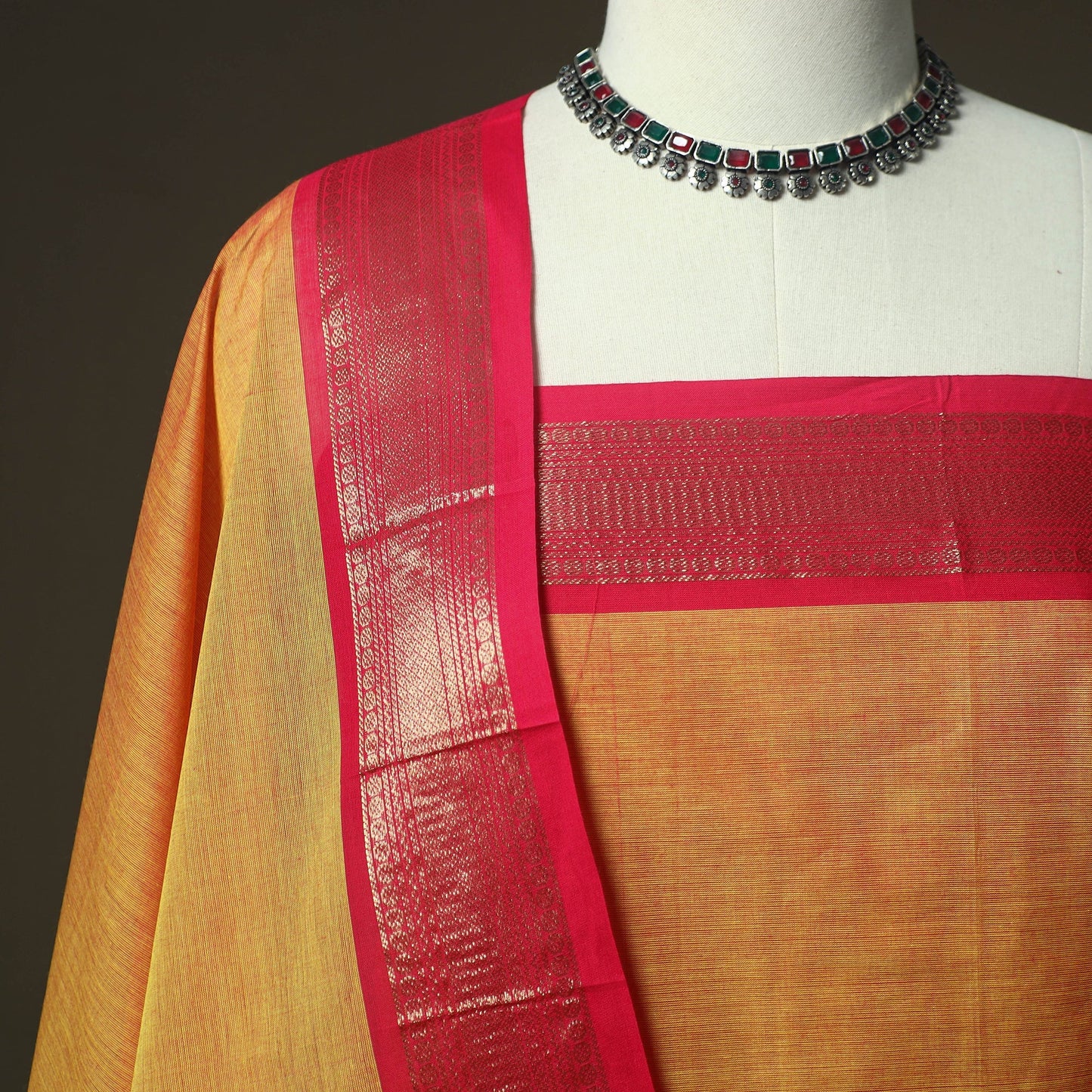 Kandangi chettinad cotton 2pc unstitched dress material 11