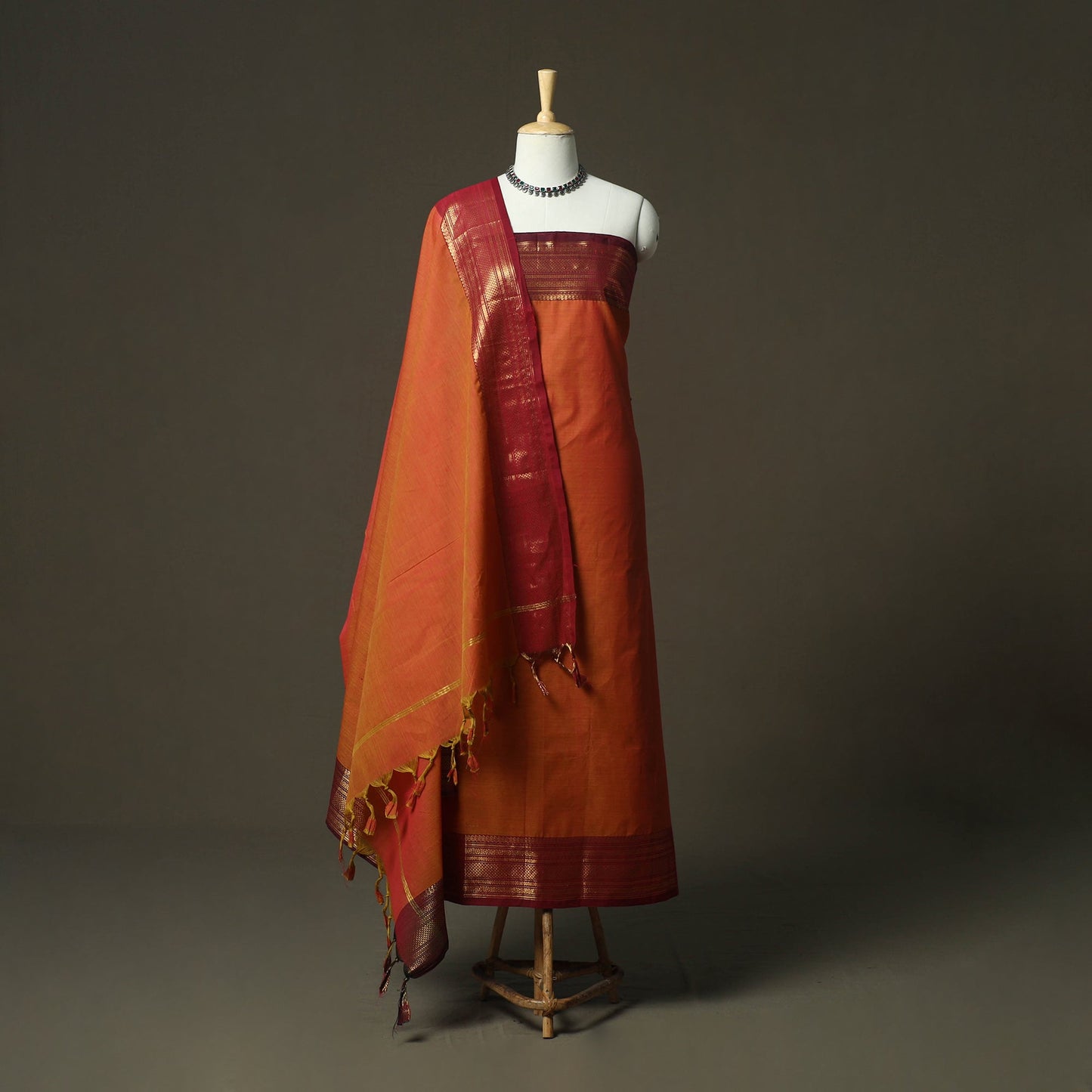 Kandangi chettinad cotton 2pc unstitched dress material 22