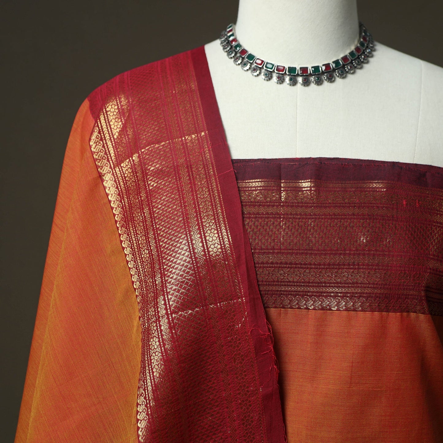 Kandangi chettinad cotton 2pc unstitched dress material 22