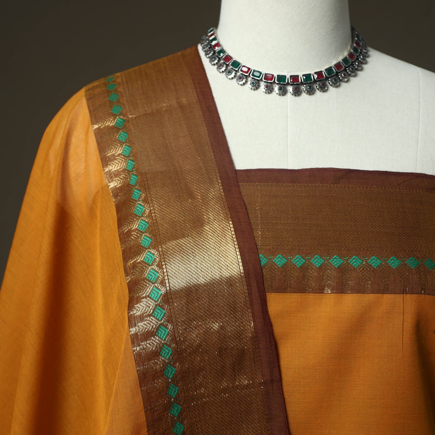 Kandangi chettinad cotton 2pc unstitched dress material 37