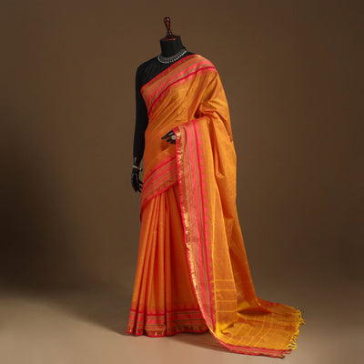 Orange - kandangi chettinad cotton saree with border 40