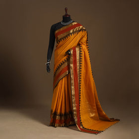 Orange Kandangi Chettinad Cotton Saree with Border