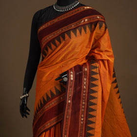Orange - kandangi chettinad cotton saree with border 64