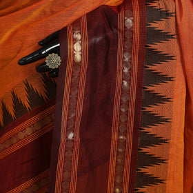 Orange - kandangi chettinad cotton saree with border 64