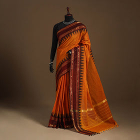 Orange - kandangi chettinad cotton saree with border 64