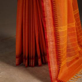 Orange - kandangi chettinad cotton saree with border 83