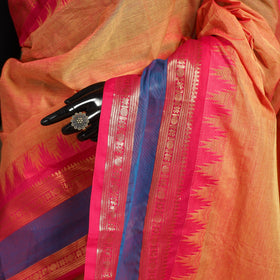 Orange Kandangi Chettinad Cotton Saree with Border