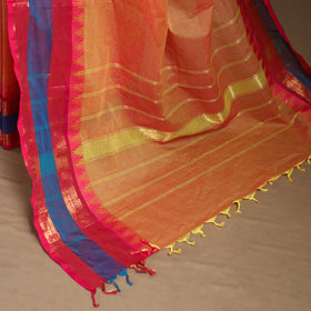 Orange Kandangi Chettinad Cotton Saree with Border