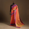 Orange Kandangi Chettinad Cotton Saree with Border