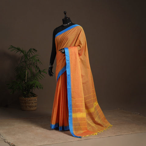 Orange - kandangi chettinad cotton saree with border 95
