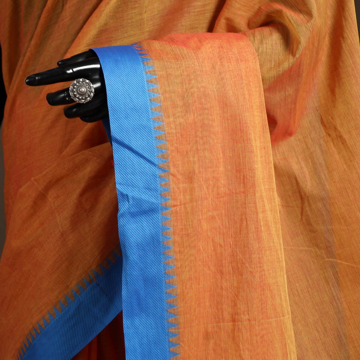 Orange - kandangi chettinad cotton saree with border 95
