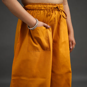 Orange - kantha hand embroidery palazzo in cotton 33