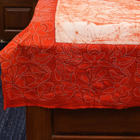 Kantha handwork cotton single hand batik bed sheet 04